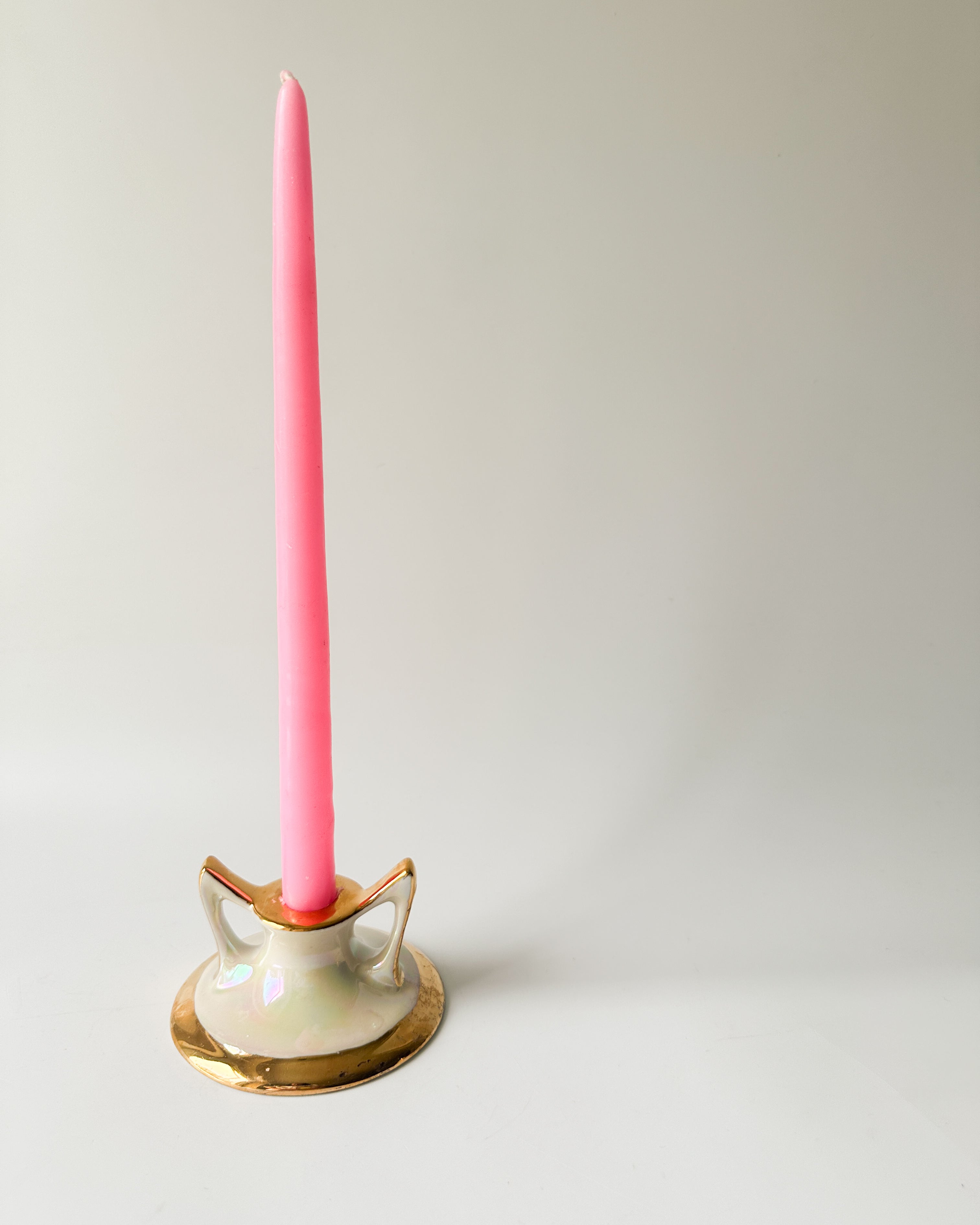 Vintage Pair of Lustreware Candle Holders